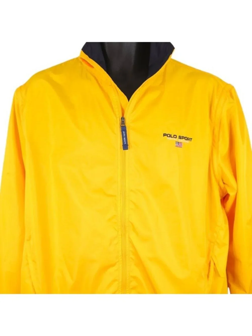 Vintage Polo Sport Windbreaker Jacket Mens Size Medium Yellow 90s Vest